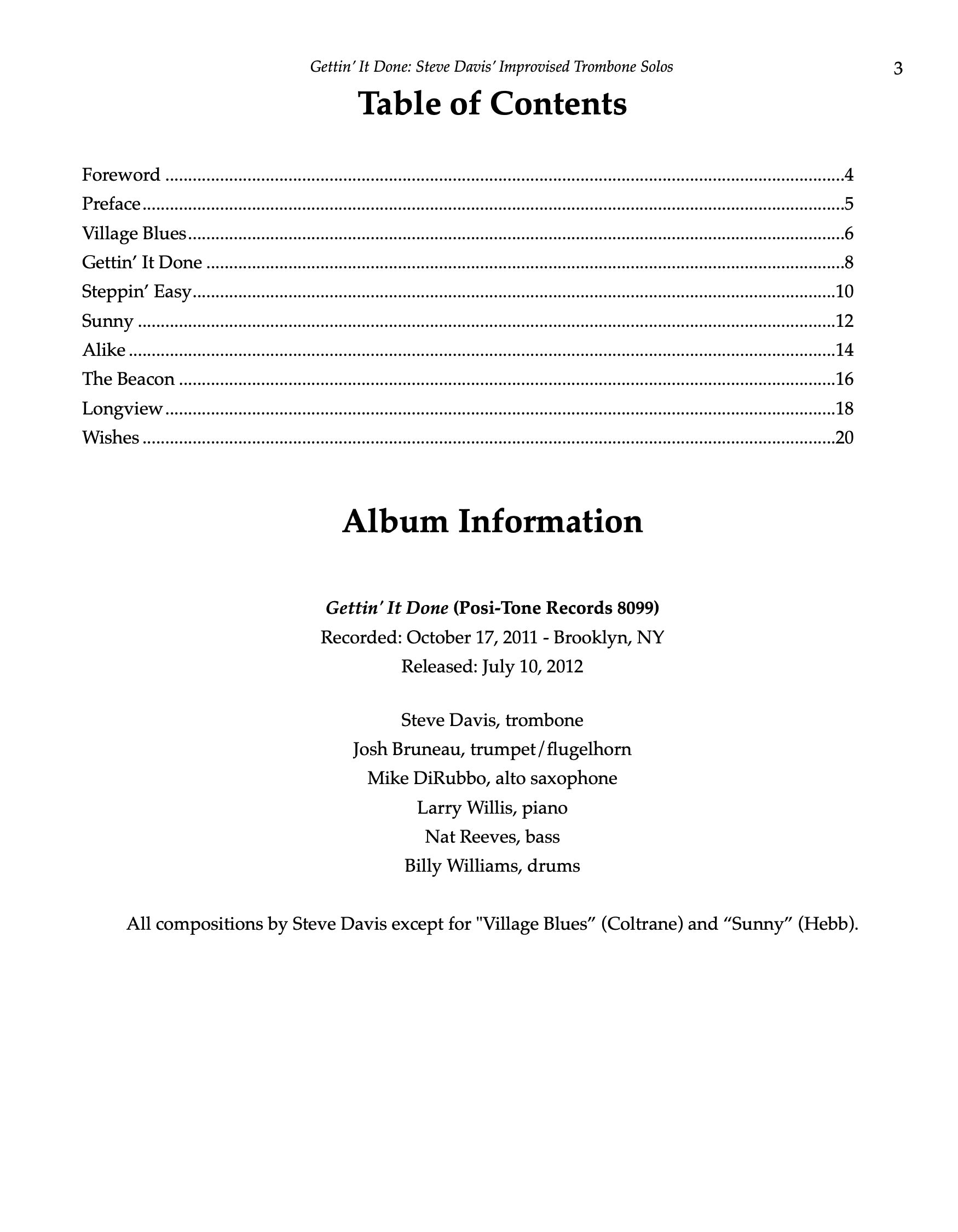 Gettin’ It Done: Steve Davis’ Improvised Trombone Solos